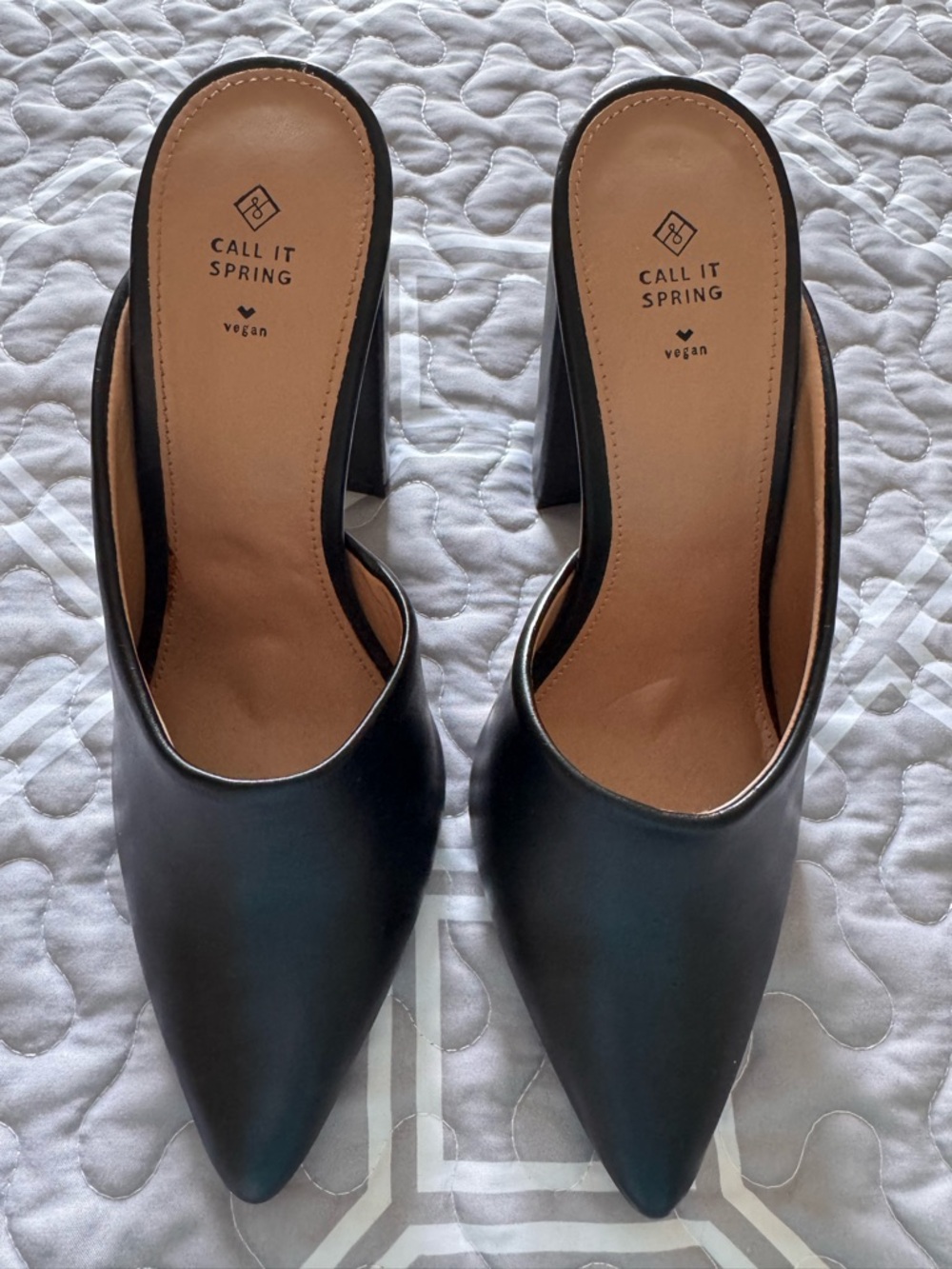Call It Spring Black Pointed Toe Slip-On Mules